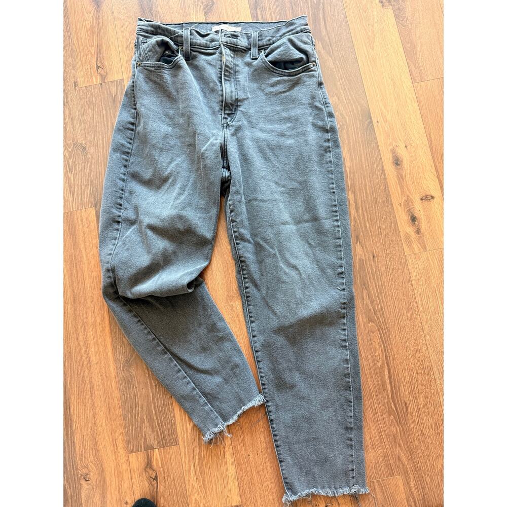 Levis High Waisted Mom Jeans Black Denim Size 31